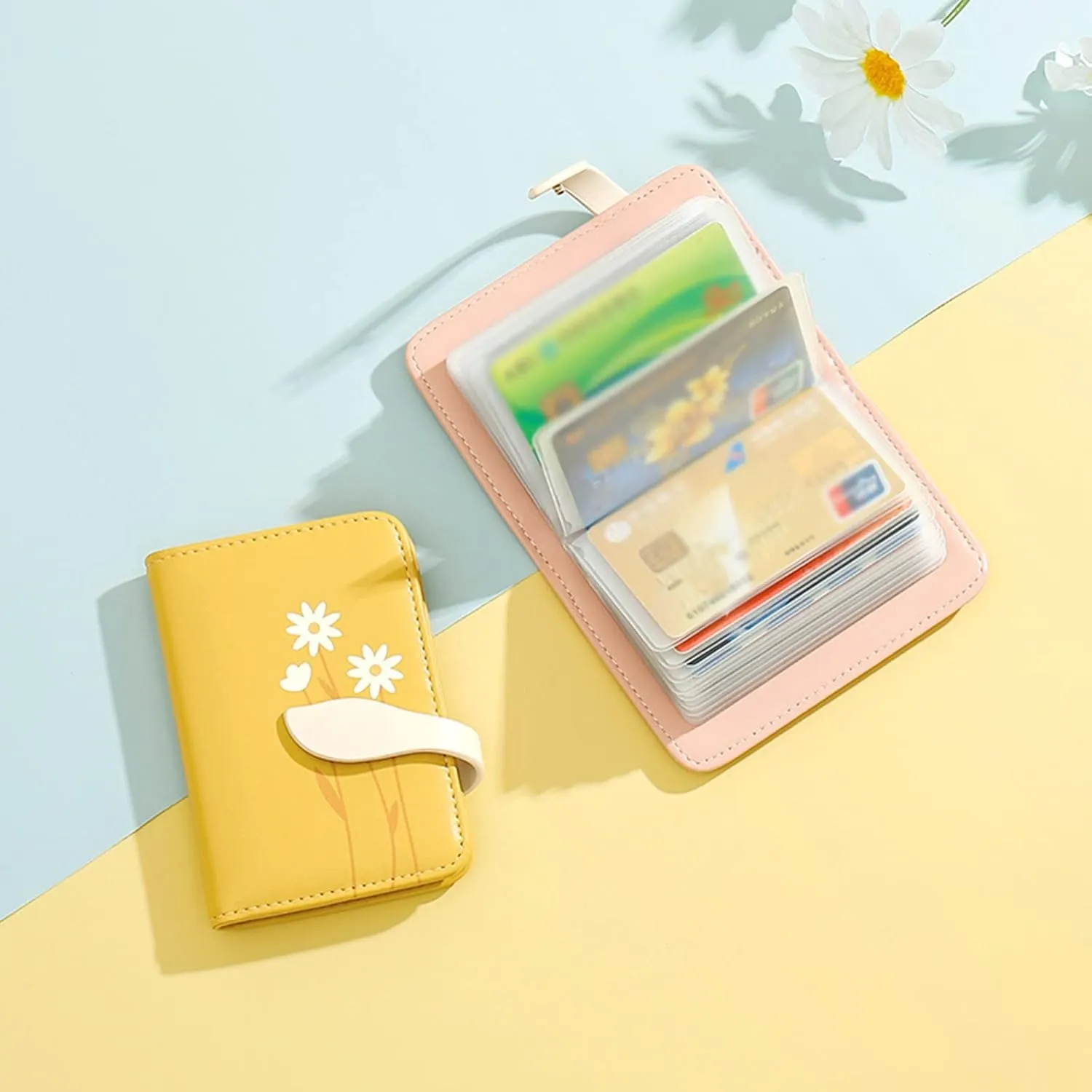 Women's Fashion Butterfly Leather Wallets Vintage Coin Purse with Zipper and Kiss Lock Lightweight Travel Purses