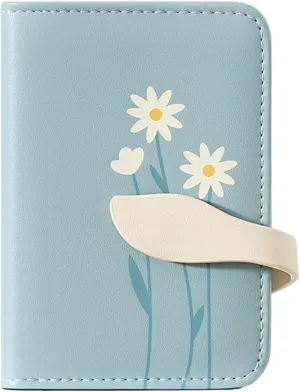 Women's Fashion Butterfly Leather Wallets Vintage Coin Purse with Zipper and Kiss Lock Lightweight Travel Purses
