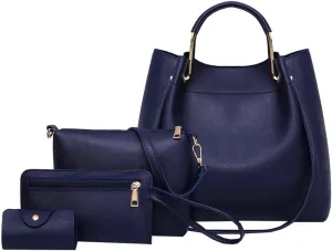Women's Fashion Tote Bags Vegan Leather 4pcs Satchel Purse Oversized Shoulder Crossbody Handbag Hobo Bags