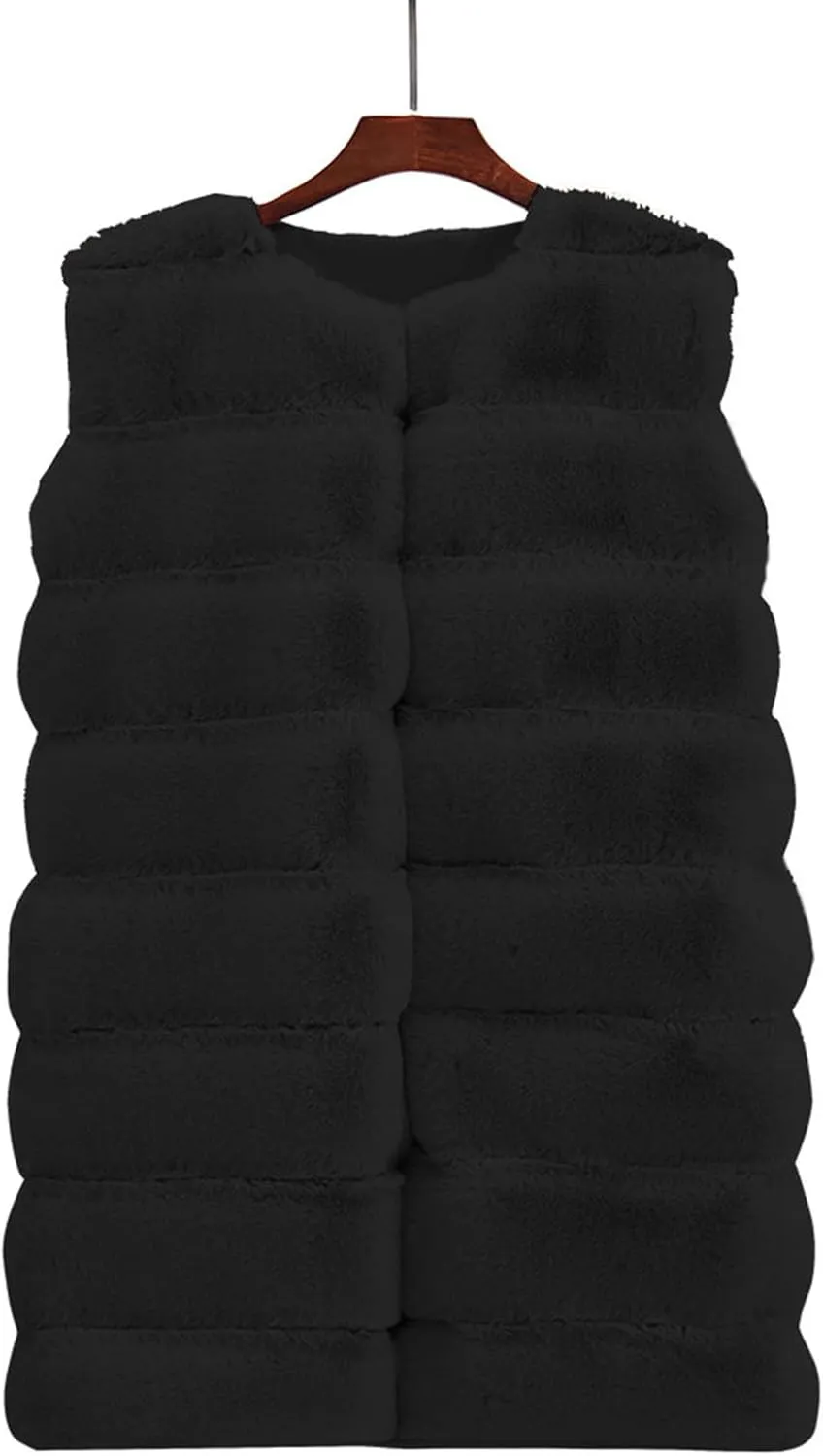 Womens Faux Fur Gilet Coats Sleeveless Waistcoat Solid Color Warmer Jacket Fluffy Coat Winter Outwear Tops