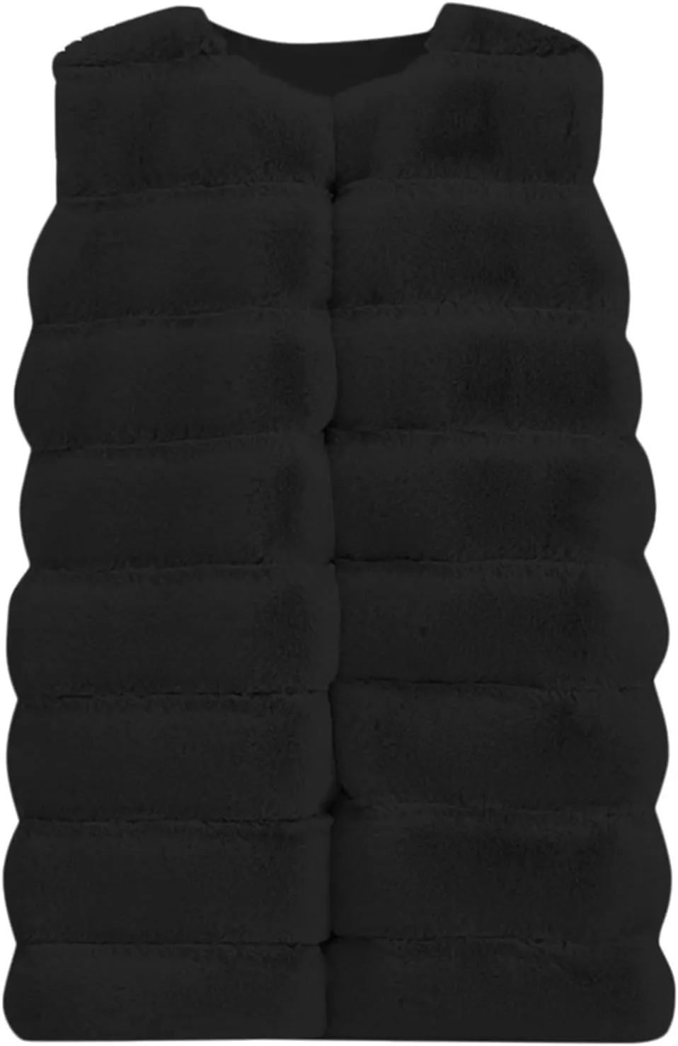 Womens Faux Fur Gilet Coats Sleeveless Waistcoat Solid Color Warmer Jacket Fluffy Coat Winter Outwear Tops