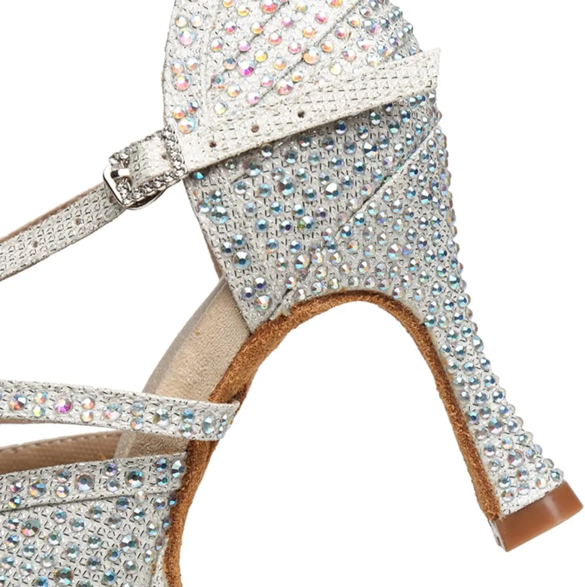 Women's Glitter Rhinestones Open Toe Latin Ballroom Dance Shoes Tango Party Wedding Practice Dance Sandals