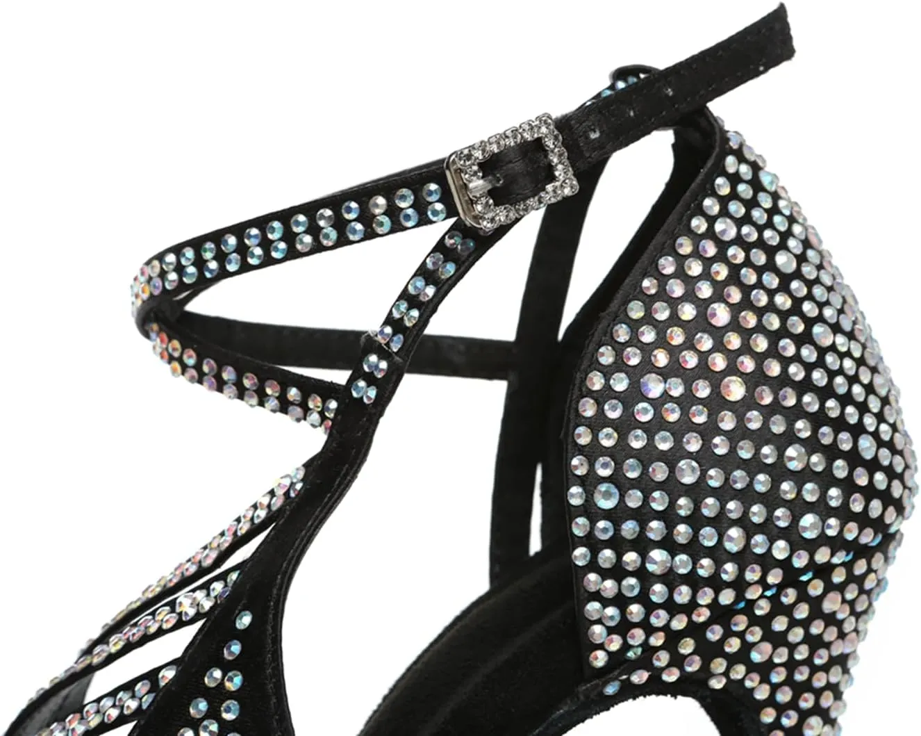 Women's Glitter Rhinestones Open Toe Latin Ballroom Dance Shoes Tango Party Wedding Practice Dance Sandals