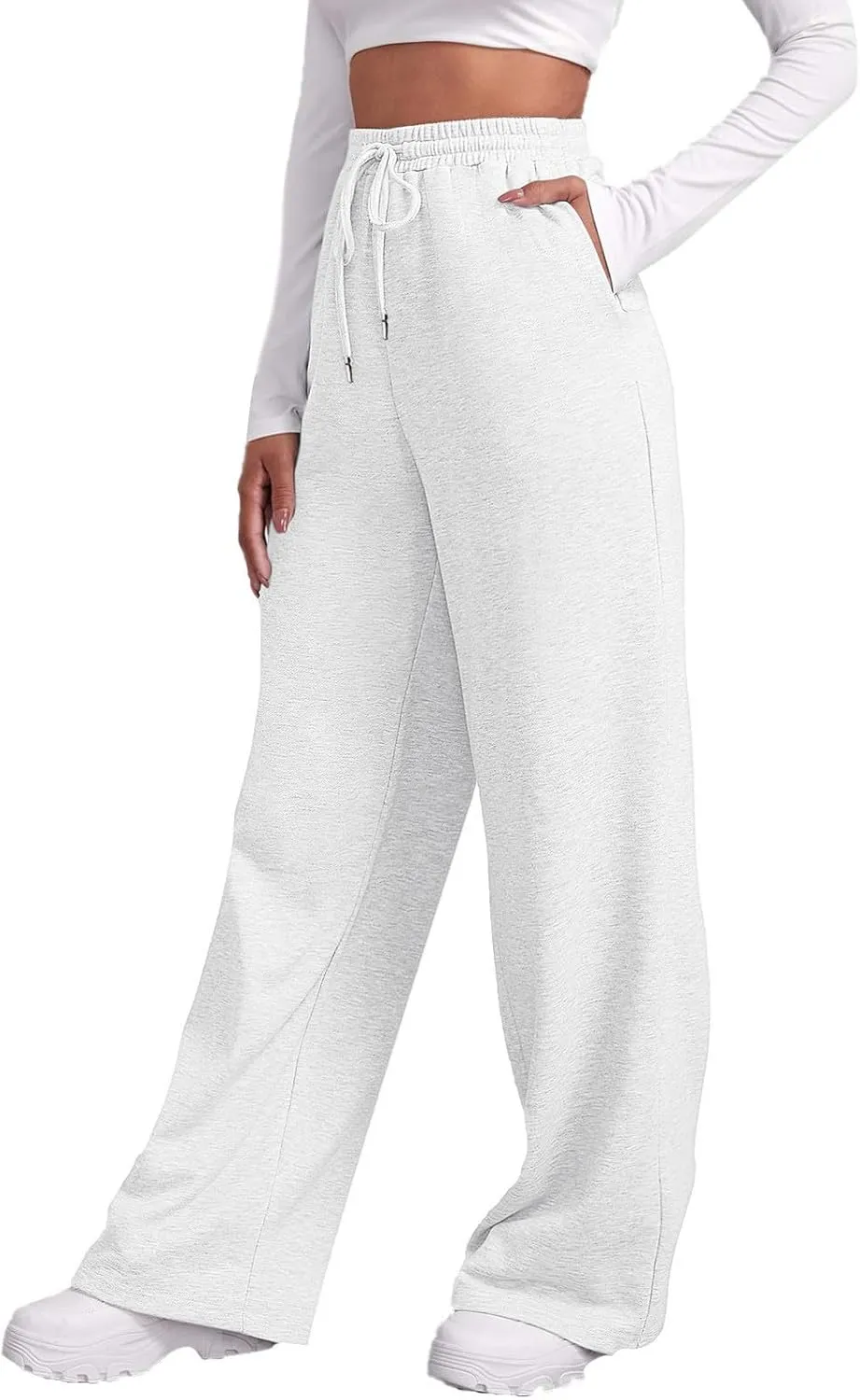 Women??s Jogger Sweatpants Summer Wide Straight Leg Pants Bottom Trendy Casual Workout High Waisted Yoga Pants with Pockets