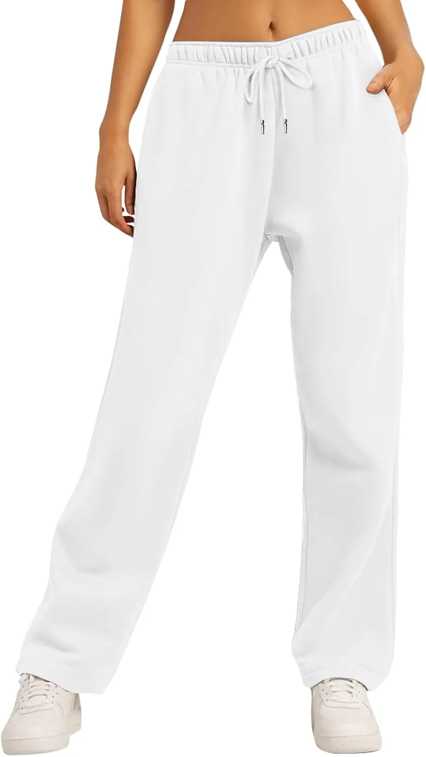 Women??s Jogger Sweatpants Summer Wide Straight Leg Pants Bottom Trendy Casual Workout High Waisted Yoga Pants with Pockets
