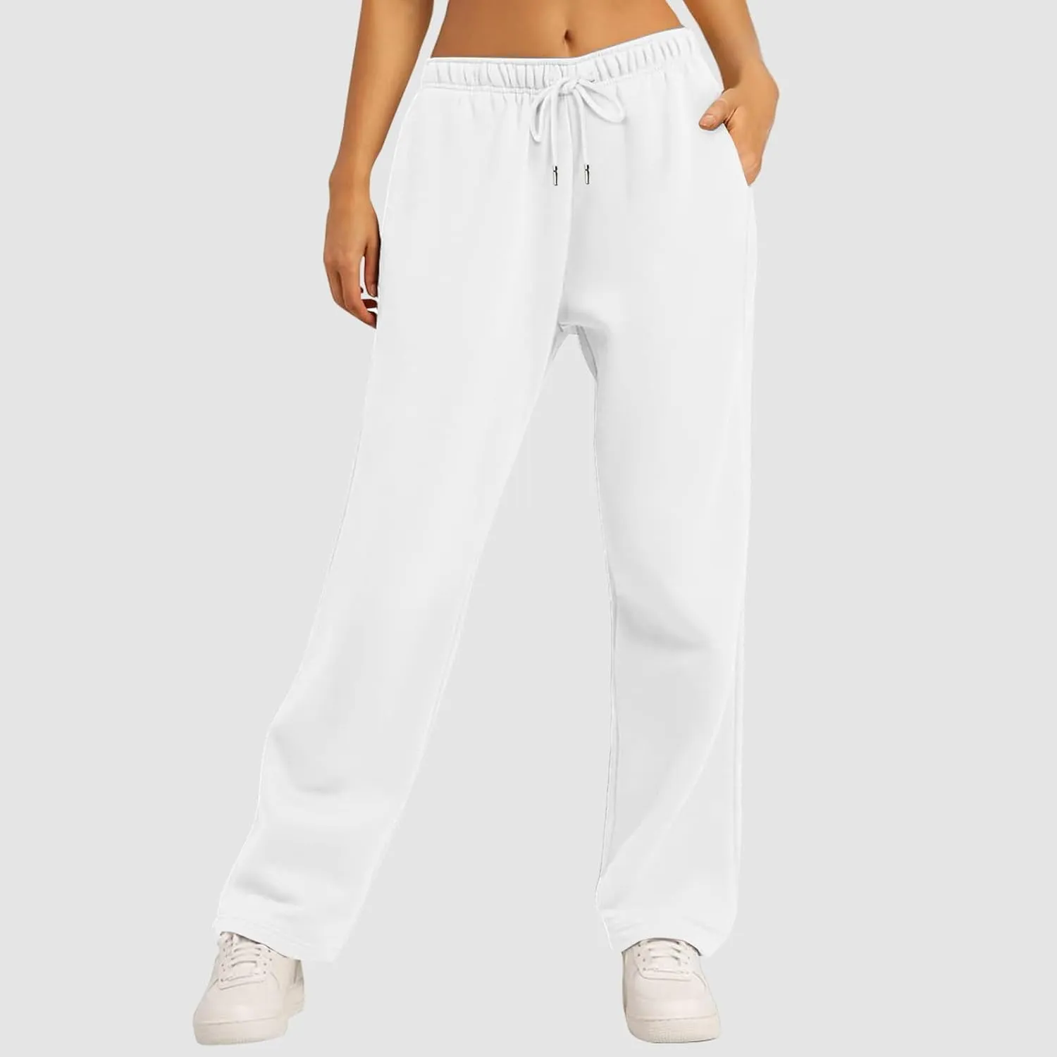 Women??s Jogger Sweatpants Summer Wide Straight Leg Pants Bottom Trendy Casual Workout High Waisted Yoga Pants with Pockets