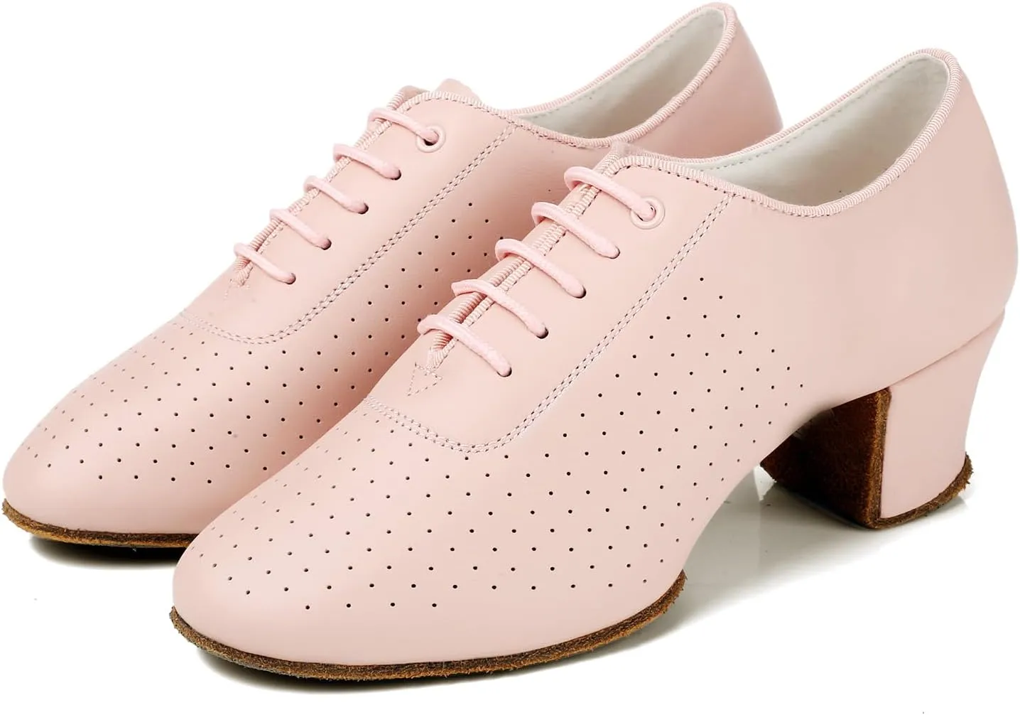 Women's Latin Dance Practice Shoes Close Toe Lace Up Modern Tango Professional Ballroom Dance Shoes,Model WDL-K21