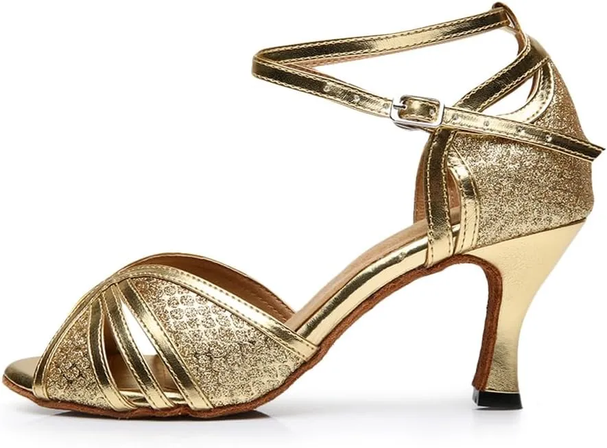 Women's Open Toe Latin Ballroom Dance Shoes Rumba Party Wedding Tango Dance Sandals QRX031