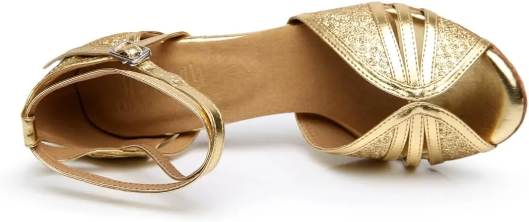 Women's Open Toe Latin Ballroom Dance Shoes Rumba Party Wedding Tango Dance Sandals QRX031