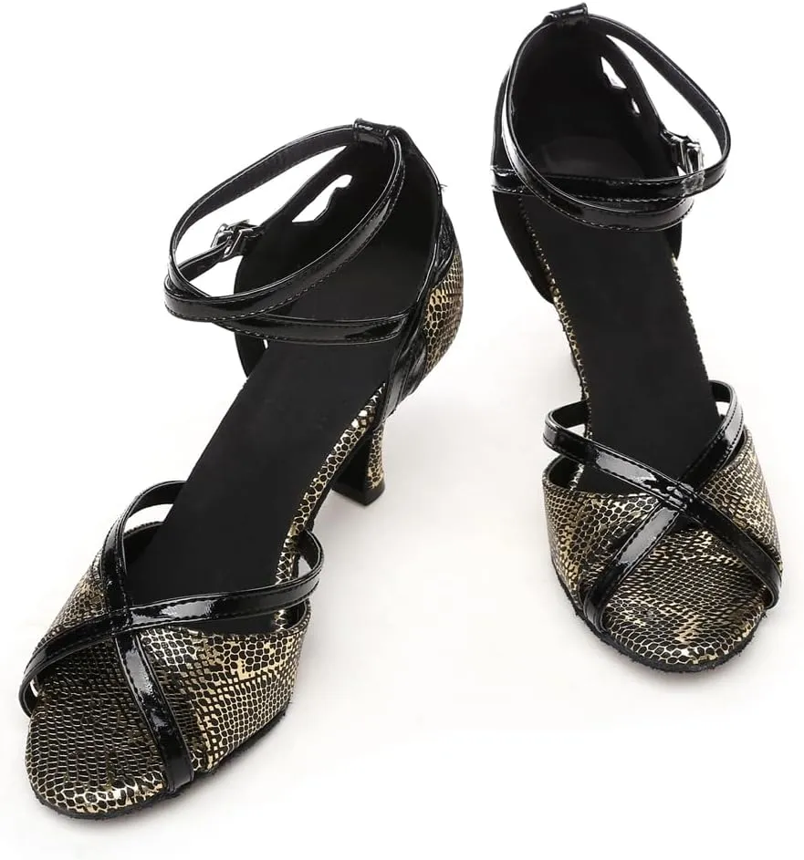 Women's Open Toe Latin Ballroom Dance Shoes Rumba Party Wedding Tango Dance Sandals QRX035
