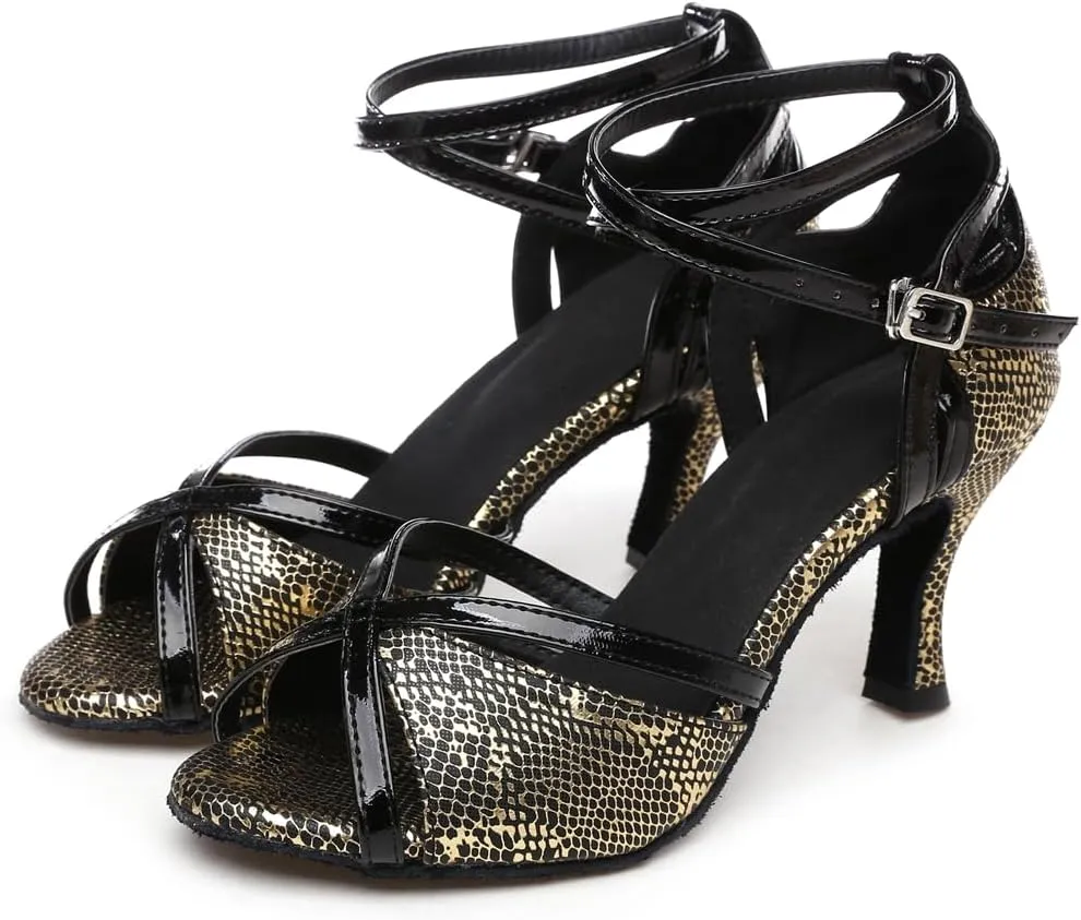 Women's Open Toe Latin Ballroom Dance Shoes Rumba Party Wedding Tango Dance Sandals QRX035