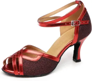 Women's Open Toe Latin Ballroom Dance Shoes Rumba Party Wedding Tango Dance Sandals QRX036
