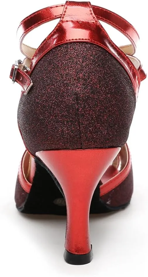 Women's Open Toe Latin Ballroom Dance Shoes Rumba Party Wedding Tango Dance Sandals QRX036