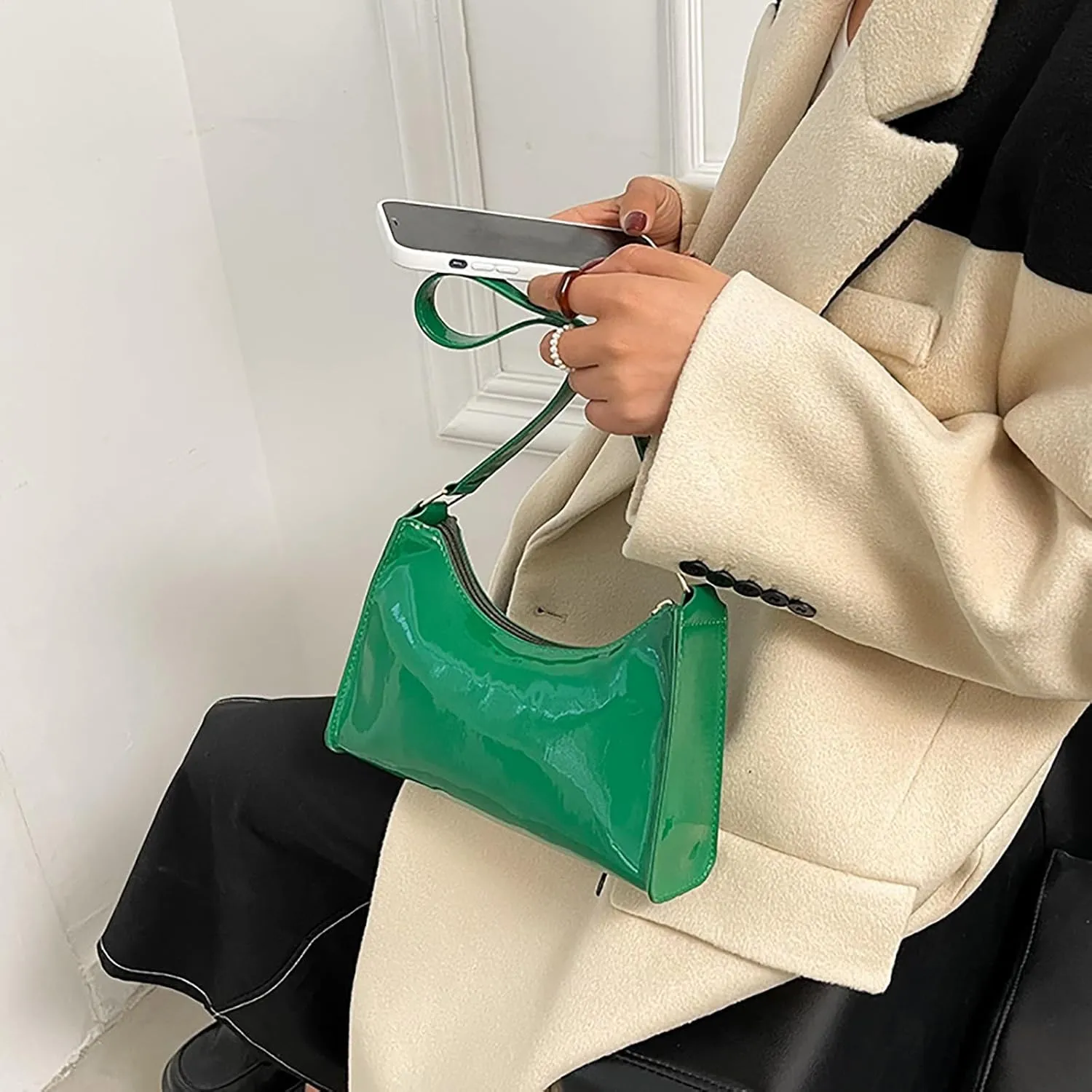 Women's Purses and Handbags Small Capacity Cute Patent Leather Shoulder Bags Shiny Evening Fashion Handbag