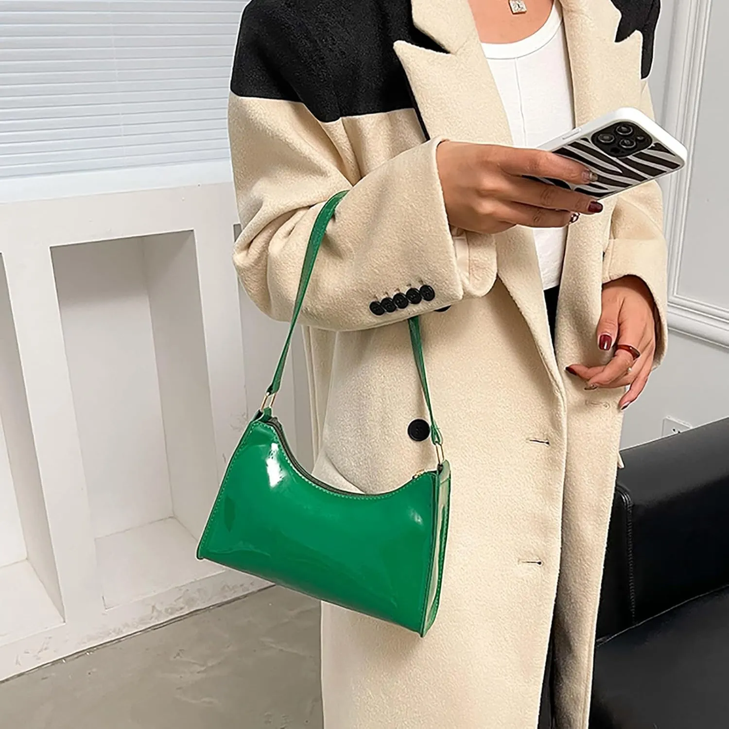 Women's Purses and Handbags Small Capacity Cute Patent Leather Shoulder Bags Shiny Evening Fashion Handbag