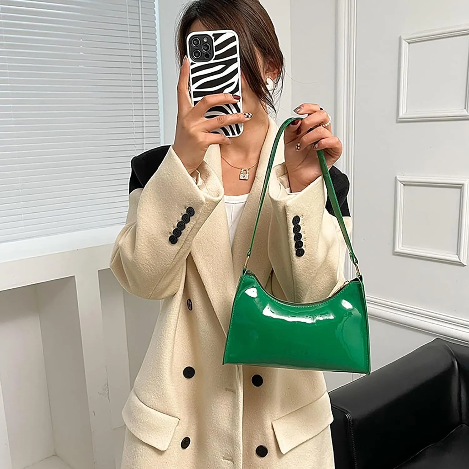 Women's Purses and Handbags Small Capacity Cute Patent Leather Shoulder Bags Shiny Evening Fashion Handbag