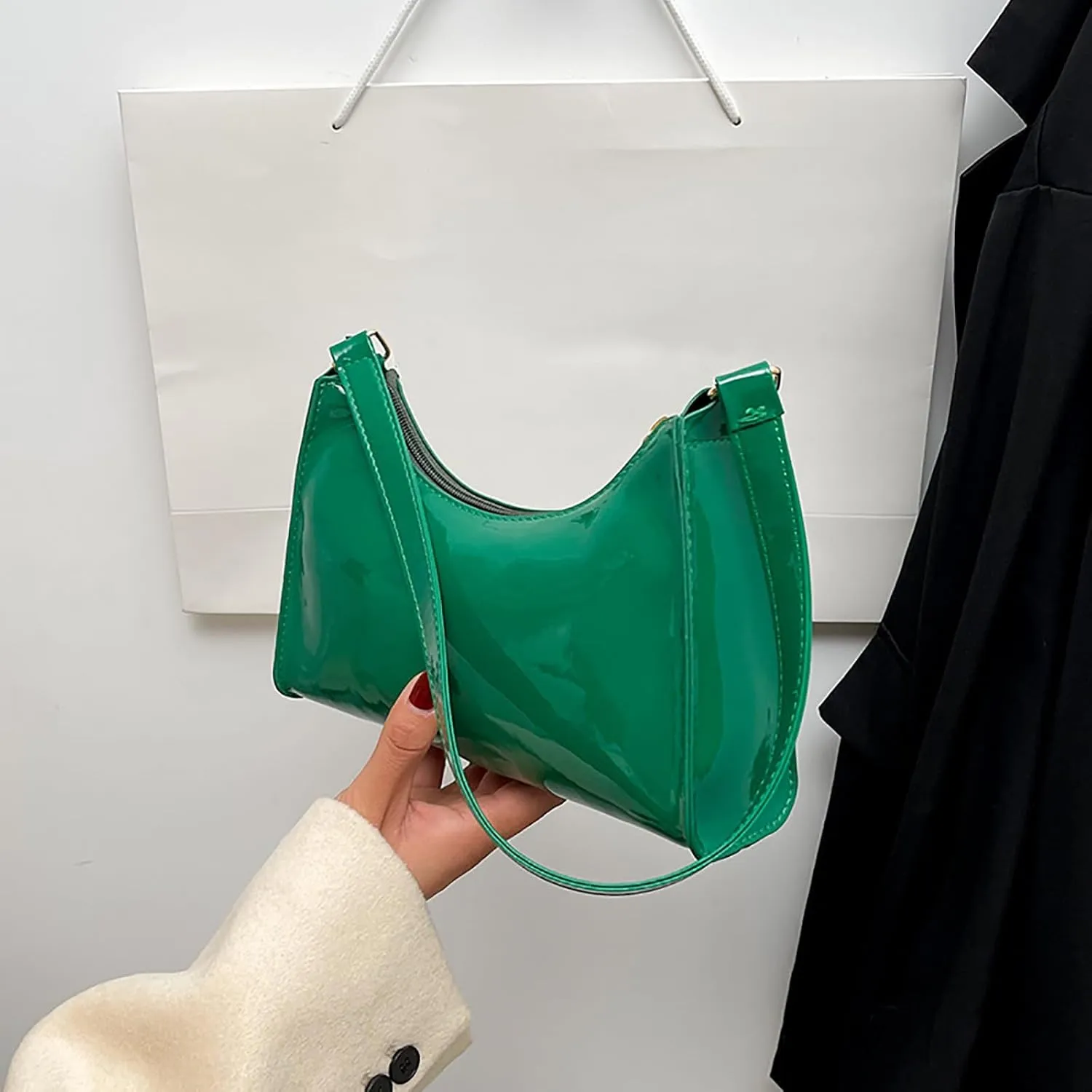 Women's Purses and Handbags Small Capacity Cute Patent Leather Shoulder Bags Shiny Evening Fashion Handbag