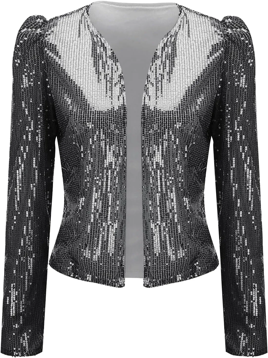 Women's Sequin Jackets Open Front Blazer Jacket Casual Long Sleeve Sparkly Cardigan 2025 Coat Mardi Gras Outfit