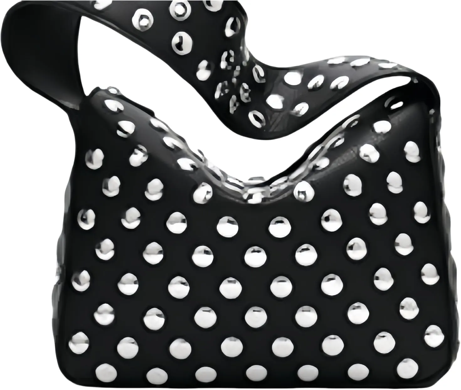 Women's Small Shoulder Faux Leather Hobo Clutch Bag Shoulder Bag Y2K Fashion PurseBlack and White Polka Dot Shoulder Bag