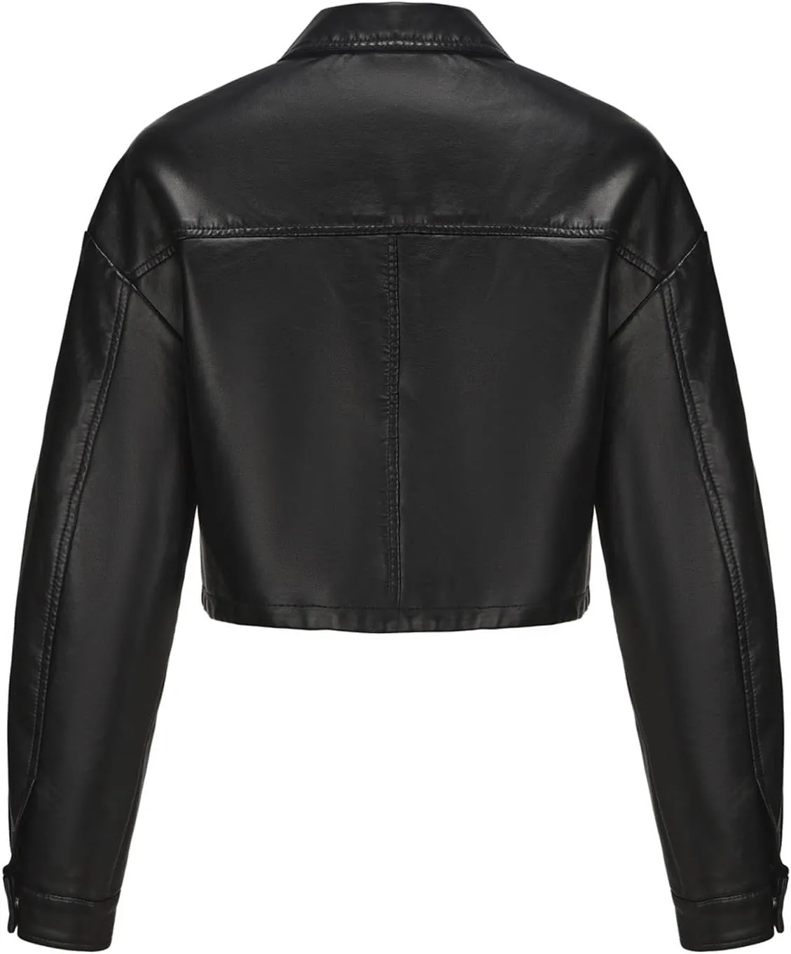 Women's Solid Color Casual Long Sleeved Single Breasted Short Lapel Leather Jacket Jacket Jacket Womens Vest Coat