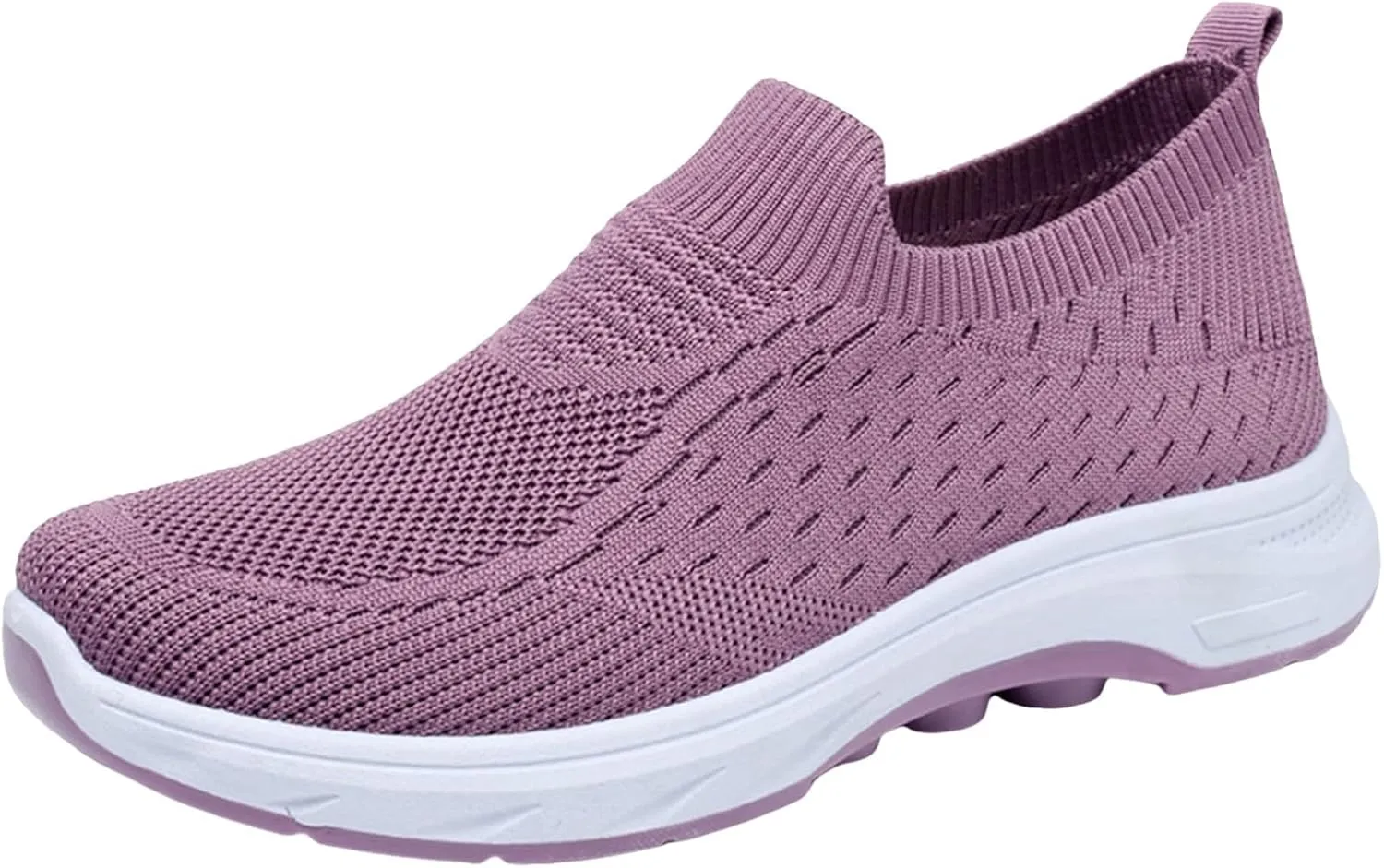 Women's Walking Shoes Fashion Lightweight Slip On Tennis Sneakers Breathable Thick Sole Sports Workout Shoes
