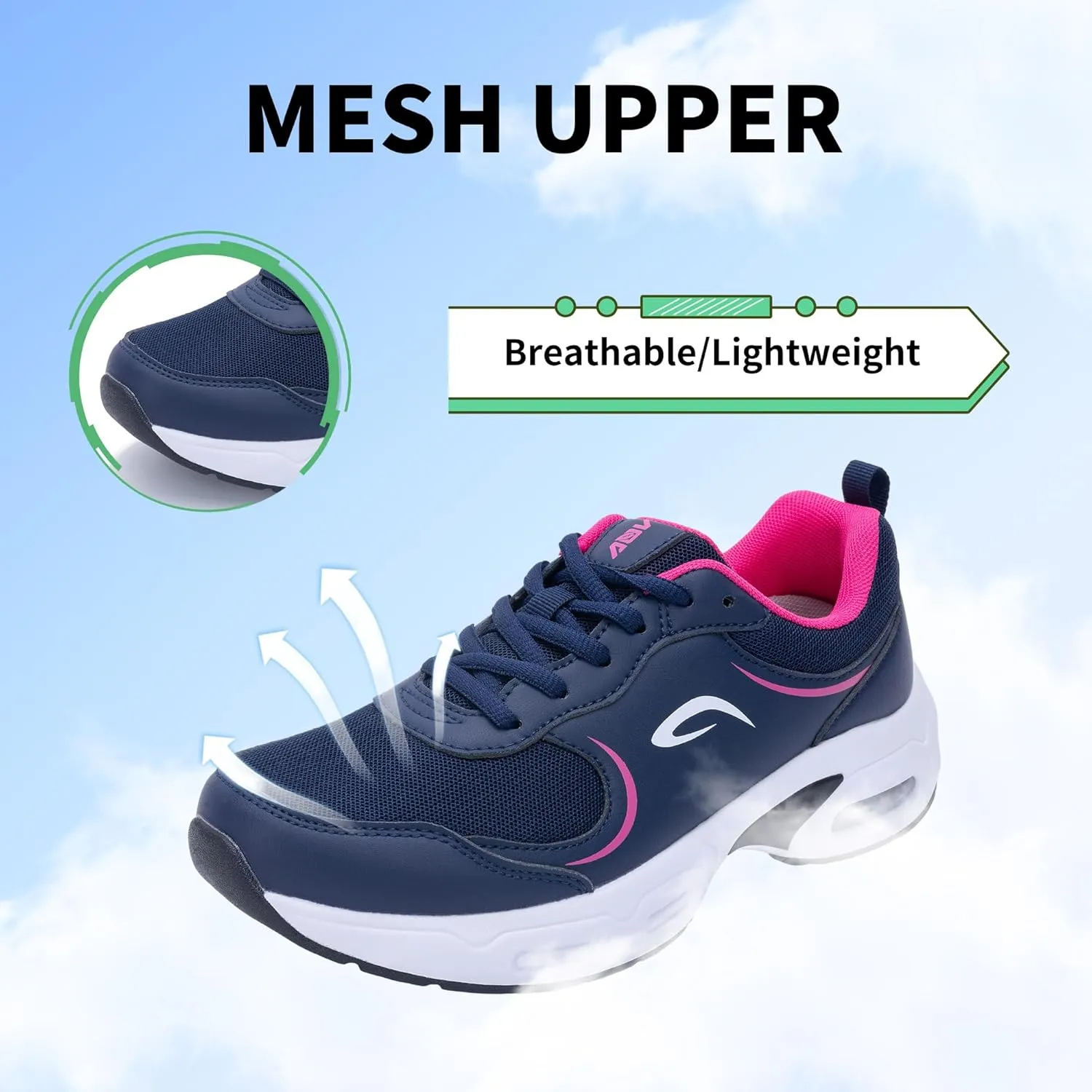 Womens Walking Shoes with Arch Support | Orthotic Sneakers for Plantar Fasciitis Foot Heel Pain Relief | Air Tennis Running Shoes US 6.5-11