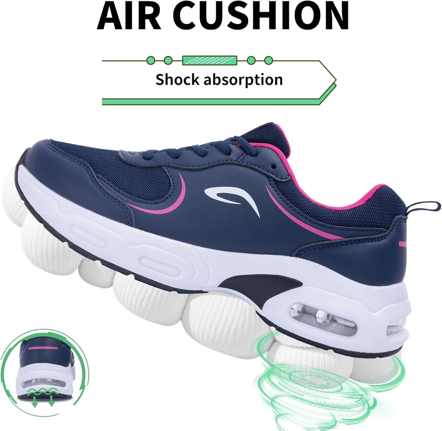 Womens Walking Shoes with Arch Support | Orthotic Sneakers for Plantar Fasciitis Foot Heel Pain Relief | Air Tennis Running Shoes US 6.5-11