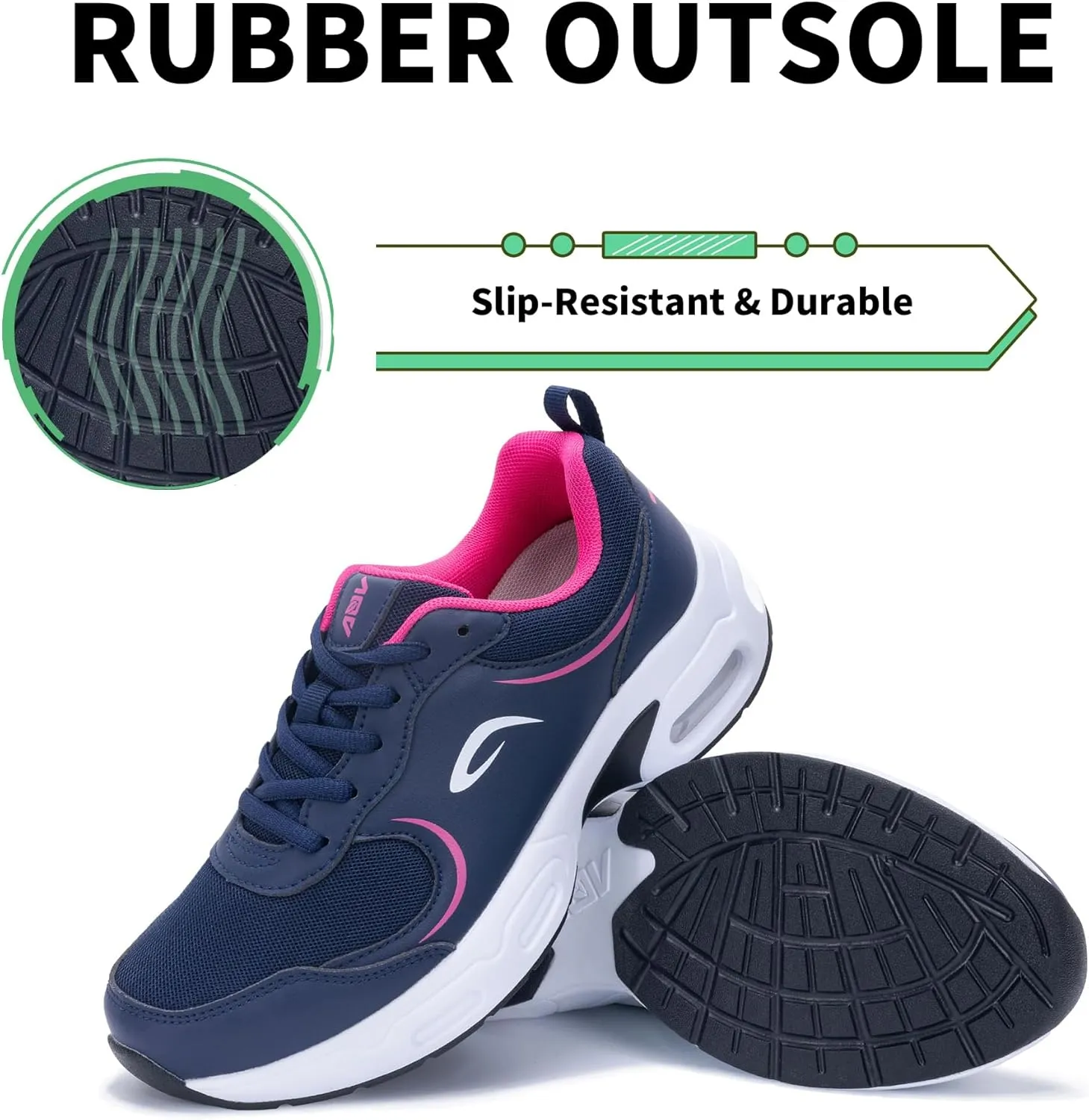 Womens Walking Shoes with Arch Support | Orthotic Sneakers for Plantar Fasciitis Foot Heel Pain Relief | Air Tennis Running Shoes US 6.5-11