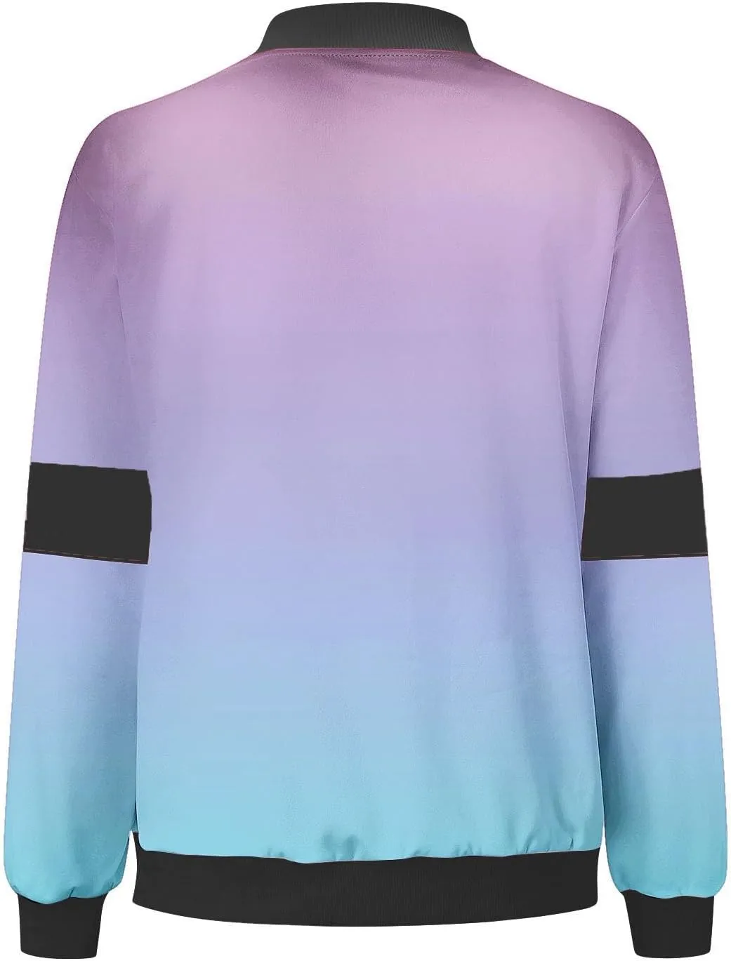 Womens Winter Coats 2024 Fashion Gradient Zipper Jackets Long Sleeve Casual Tops with Pockets Outerwear