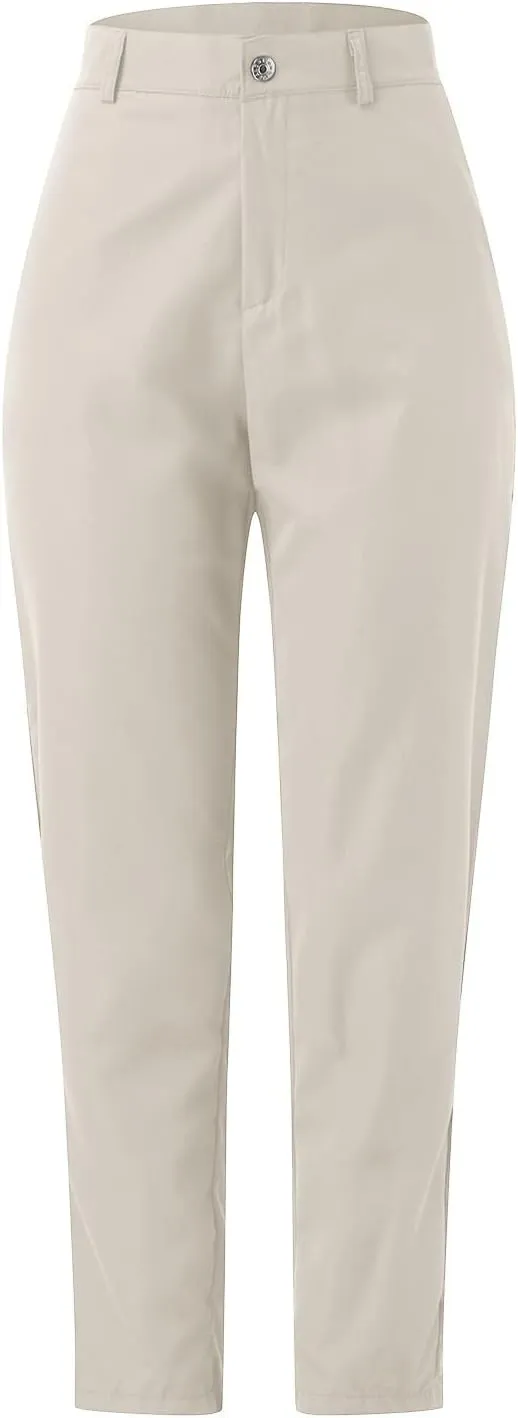Work Pants for Women High Waist Straight Leg Stretchy Business Office Dressy Casual Trousers Slacks with Pockets