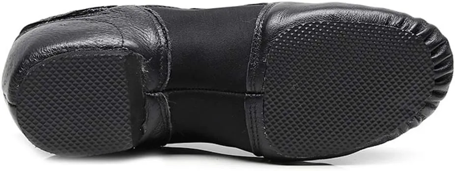 YKXLM Women's Leather Upper and Suede Split Sole Jazz Ballet Yoga Dance Shoes,Model TJDBPUFBJS