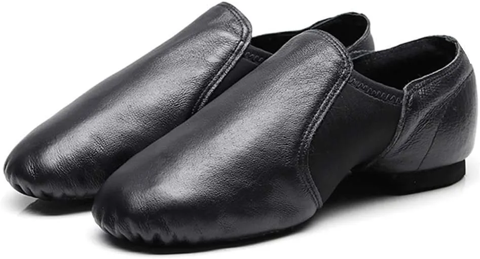 YKXLM Women's Leather Upper and Suede Split Sole Jazz Ballet Yoga Dance Shoes,Model TJDBPUFBJS