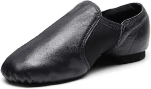 YKXLM Women's Leather Upper and Suede Split Sole Jazz Ballet Yoga Dance Shoes,Model TJDBPUFBJS