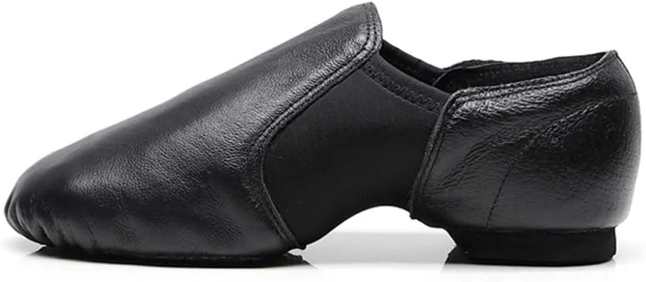 YKXLM Women's Leather Upper and Suede Split Sole Jazz Ballet Yoga Dance Shoes,Model TJDBPUFBJS